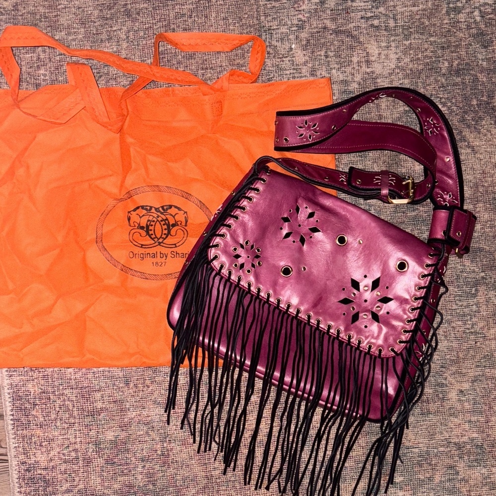 SHARIF VINTAGE FRINGE LEATHER PURSE